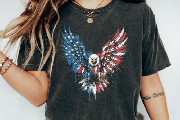 American Eagle Grunge Flag Graphic: A Bold Emblem of Freedom