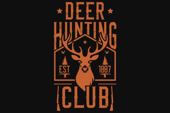 Deer Hunting Graphic Tshirt Design: High-Quality, Premium-Looking Apparel Art
