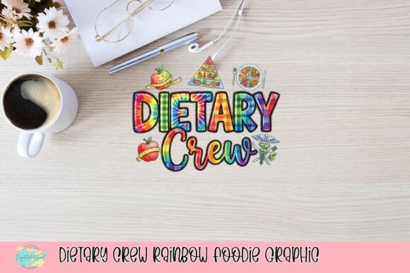 Dietary Crew Rainbow Foodie Graphic: Vibrant Design Assets