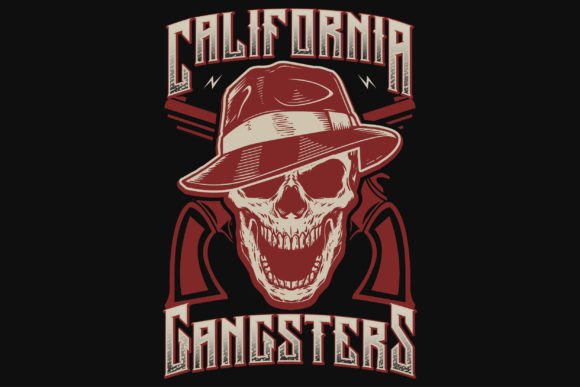 Edgy and Bold Gangster Graphic Tshirt Design for POD