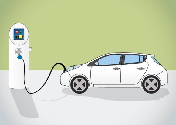 Electric Car Charging Vector Graphic: A Modern Design Asset