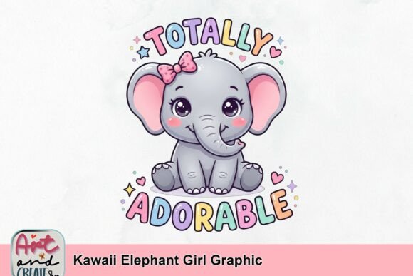Kawaii Elephant Girl Graphic: Infusing Projects with Playful Charm